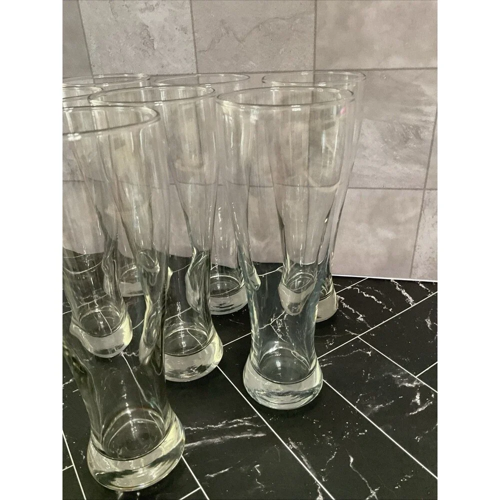 Pilsner 9.25” X 3.25” Mouth Glasses, Set of 7 Great Shape
